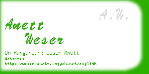 anett weser business card